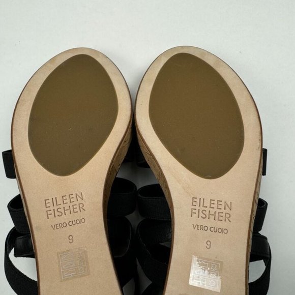 Eileen Fisher Leather Gladiator Wedge Sandals Women 9 NWOB Fisherman Platform - Picture 8 of 13